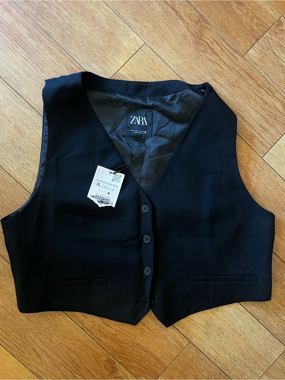 Zara Black Button-Up vest